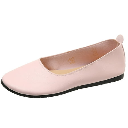 

WANYNG Fashion Summer Women Casual Shoes Flat Lightweight Shallow Mouth Slip On Solid Color Round Toe Women s Comfort Shoes Size 5 Shoe with Arch Support