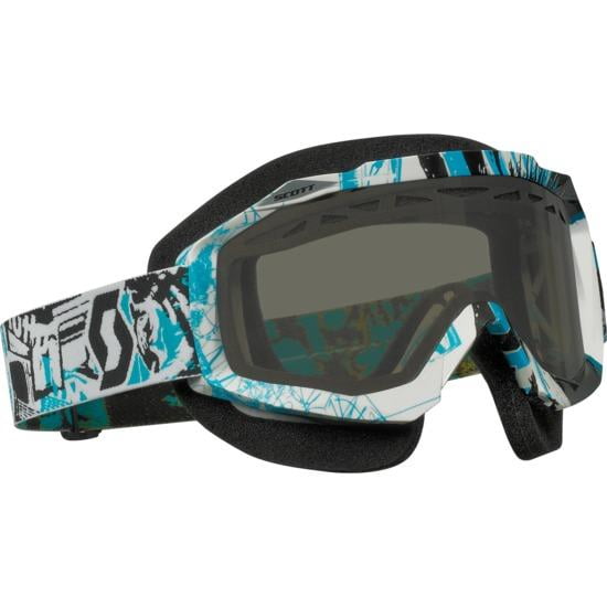 Scott USA Hustle X Snowcross Goggle Blue//White W//Sky Blue Lens
