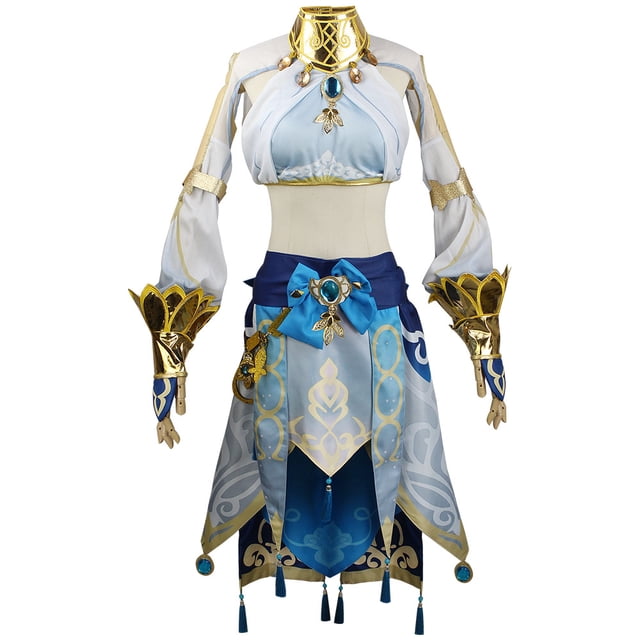 Nilou-Disfraz de Genshin Impact para mujer, conjunto completo de uniforme, peluca sintética resistente al calor, trajes de Anmie, ropa de fiesta de Halloween