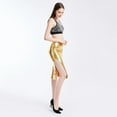 thumbnail image 4 of vigerkar Women's Shiny Metallic Liquid High Waist Knee-Length Pencil Skirt Gold, XXL, 4 of 5