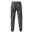 thumbnail image 3 of KaLI_store Men Cargo Pants Men Drawstring Casual Summer Beach Loose Pants with Pockets Straight Leg Pants Grey,XXL, 3 of 5
