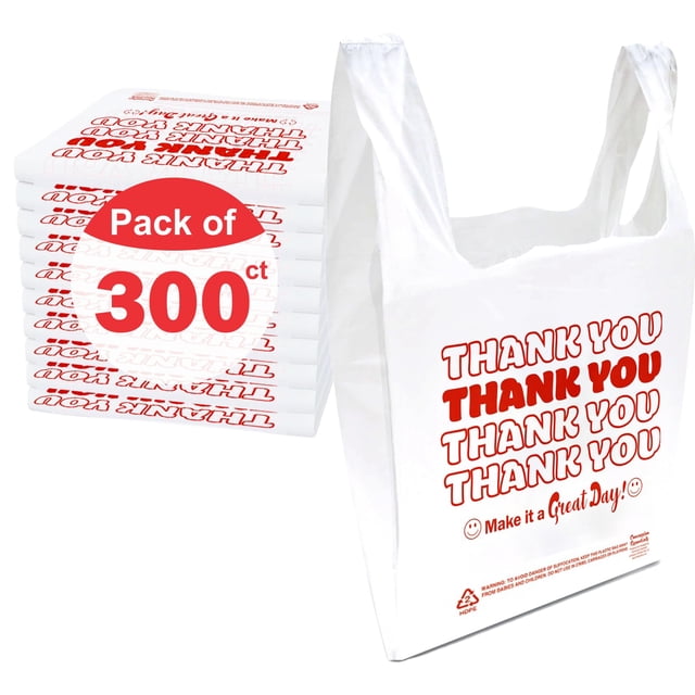 Bolsas de plástico Concession Essentials Thank You, 300 quilates,