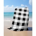 thumbnail image 4 of Black White Plaid Beach Towels Oversized Super Absorbent, Spring Farmhouse Buffalo Checkered Lightweight Bath Towel Quick Dry Sets For Bathroom/Pool/Rv Camping/Beach Play/Gym Room/Picnic 35"x70", 4 of 8