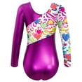 thumbnail image 5 of ranrann Gymnastic Leotards for Girls Long Sleeve Tumbling Dance Leotards Skating Unitard Bodysuit Rose Red 10, 5 of 8