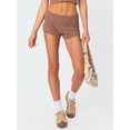 thumbnail image 2 of New Women's Pajama Shorts Solid Color Stripe Low Waist Slim Comfy Sleep Shorts Summer Casual Pajama Bottoms, 2 of 7
