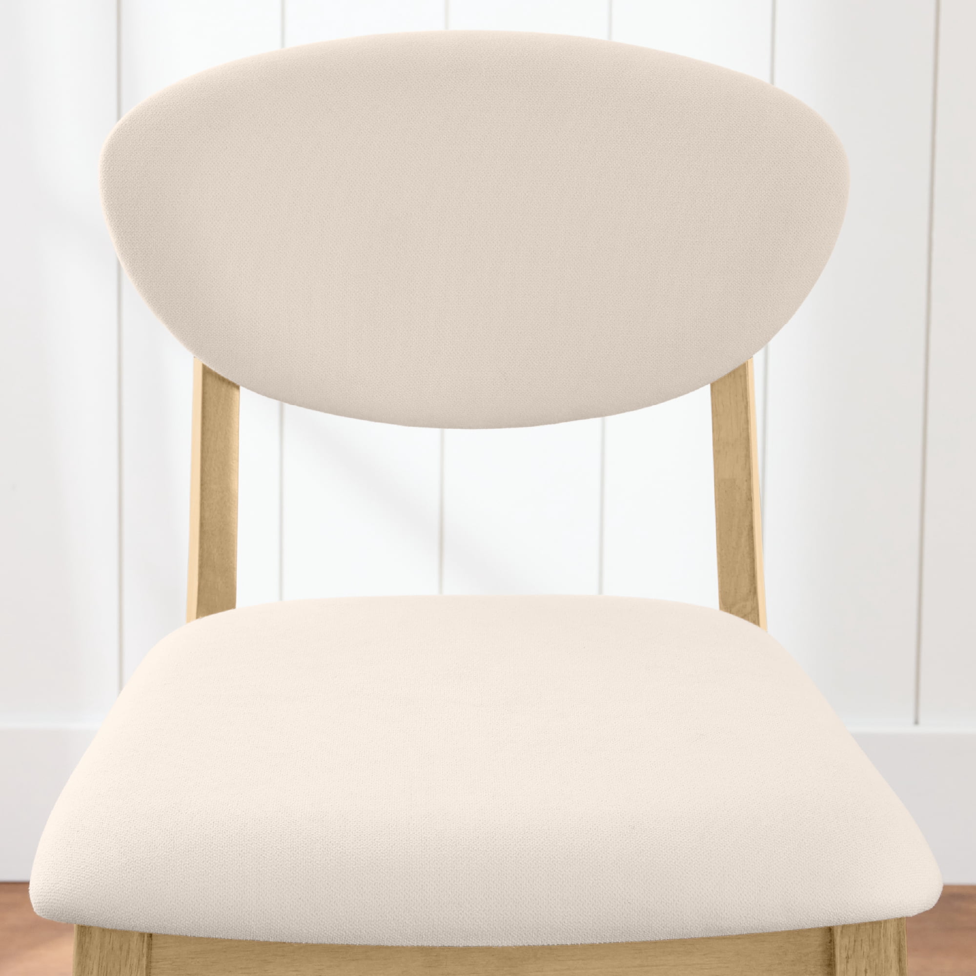 Best Choice Products Set of 2 Counter-Height Bar Stools, Armless W/Upholstered Seat Cushion & Backrest - Oak / Cream