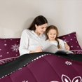 thumbnail image 4 of Homewish Bohemian Exotic Themed Twin Comforter Sets,Rustic Paisley Print Bedding Set,Purple,Black Reversible,2pcs,1 Comforter and 1 Pillowcase, 4 of 7