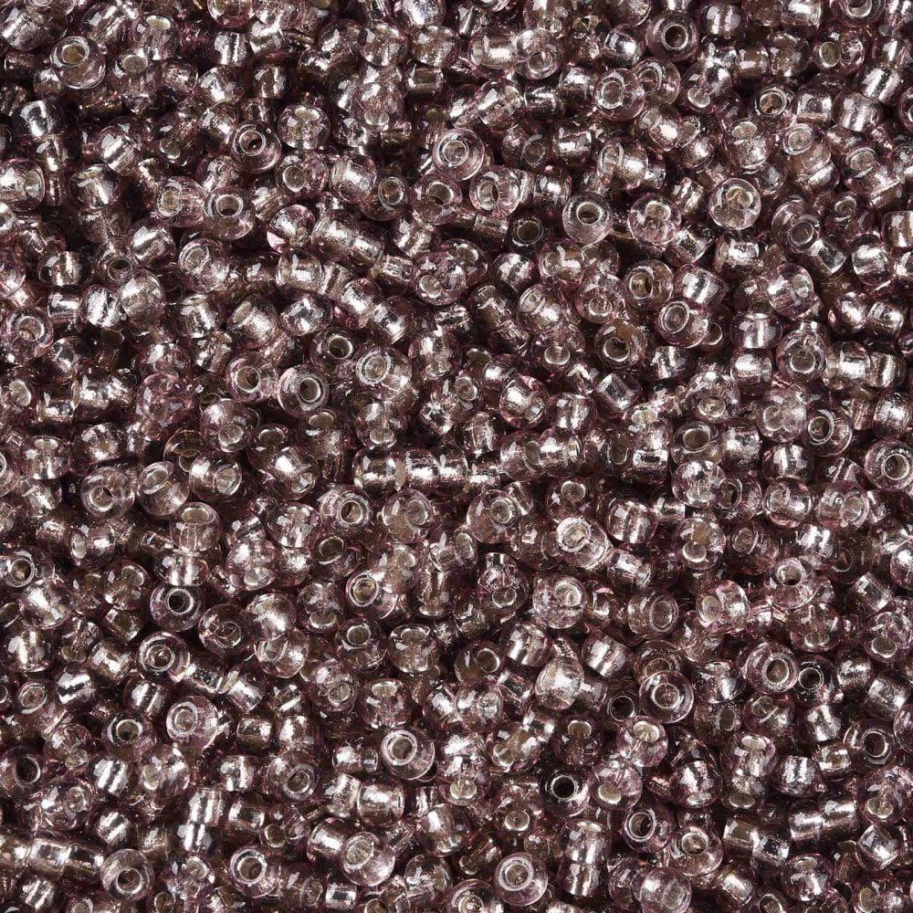 12/0 Grade A Round Glass Seed Beads Silver Lined Rosy Brown 12/0 2x1.5mm Hole: 0.3mm about 30000pcs/bag