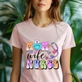 thumbnail image 5 of Mom Wife Nurse T-Shirt | Cute Pastel Nurse Graphic Tee with Stethoscope, Natural, Size L, 5 of 6
