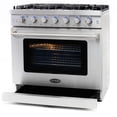 thumbnail image 2 of Cosmo 36 in. 6.0 cu. ft. Gas Range, 6 Burners, Convection Oven, Knob LEDs, Stainless Steel, Matte Black Handle Knob Kit, 2 of 7