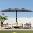 thumbnail image 4 of 15ft Patio Umbrella with Base,Double Sided Outdoor Large Rectangular Patio Umbrella with Crank Handle, for Lawn Garden,Home,Outdoor Activities, 4 of 8