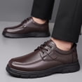 thumbnail image 3 of Men’s Black Leather Casual Lace-Up Shoes - Lightweight Comfortable Business & Walking Footwear, 3 of 5