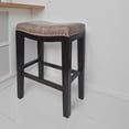thumbnail image 5 of Benjara Feine Counter Stool Set of 2- Nailhead Trim- Taupe Gray Faux Leather, 5 of 6