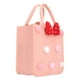 thumbnail image 5 of Bolsa de regalo de fieltro reutilizable, decoración de bola peluda con lazo, bolsa de compras de almacenamiento plegable para fiesta de cumpleaños de niños, color rosa, 5 of 5