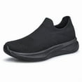 thumbnail image 7 of YHOON Mens Walking Shoes Slip on Lightweight Breathable Running Tennis Sneakers Athletic Gym Workout Training Shoes All Black Size 7, 7 of 7