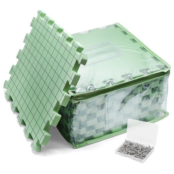Blocking Mats For Knitting Crocheting, 0.75in Thick Green 9 Pack