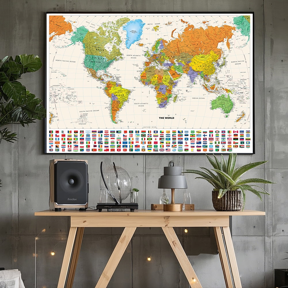 Swiftmaps World Classic Premier Wall Map Mega 48 x 78 Poster