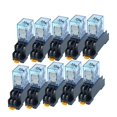 thumbnail image 1 of 10pc 4nj 14pin 4dpdt Electronic Mini Electro Relay 5a Bobina con Pyf14a Socket Base 24v, 1 of 4