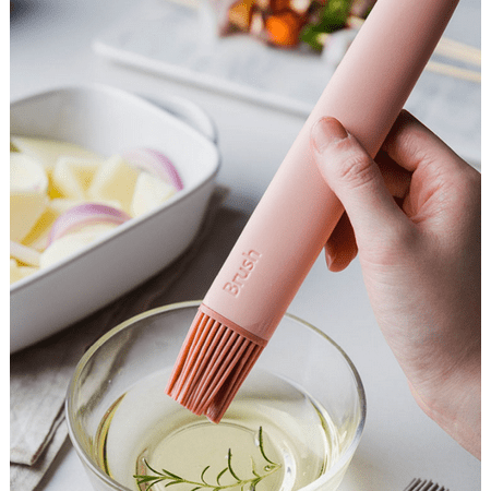 

Livesture BBQ Basting Brush Baking Cake Bread Pastry Oil Saucer Honey Butter Brushes Barbecue Household Kitchen Tools Bakeware Pink