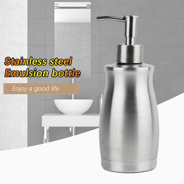 Xihbxyly Dispensador de Jabón de Acero Inoxidable, Diseño a Prueba de Óxido y Fugas, Acabado Cepillado Moderno, Esencial para Cocina y Baño, Multiusos para Jabón, Loción y Aceite, Capacidad de 13.5 O
