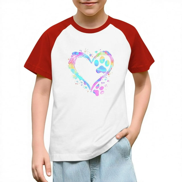 Blusas y camisas de manga corta con cuello redondo para niños y niñas, blusa de manga corta con estampado de cuello redondo