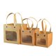 thumbnail image 1 of Xiao Hua Regalos, flores, bolsas de embalaje para cajas de regalo, bolsas de regalo con ventana transparente, bolsas de papel kraft, bolsas de mano cuadradas (ventana marrón, grandes), 1 of 5
