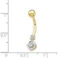 thumbnail image 3 of Avariah Diamonds 10k Yellow Gold W/3 And 6mm Czs Belly Dangle - 26mm, 3 of 5