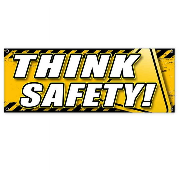 Think Safety 13 oz Banner | Non-Fabric | Heavy-Duty Vinyl Single-Sided With Metal Grommets