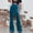Light Blue, variant on Women's High Waist Wide Leg Long Palazzo Bell Bottom Yoga Pants Velvet Elastic Waist Flare Leg Trendy Long Trousers