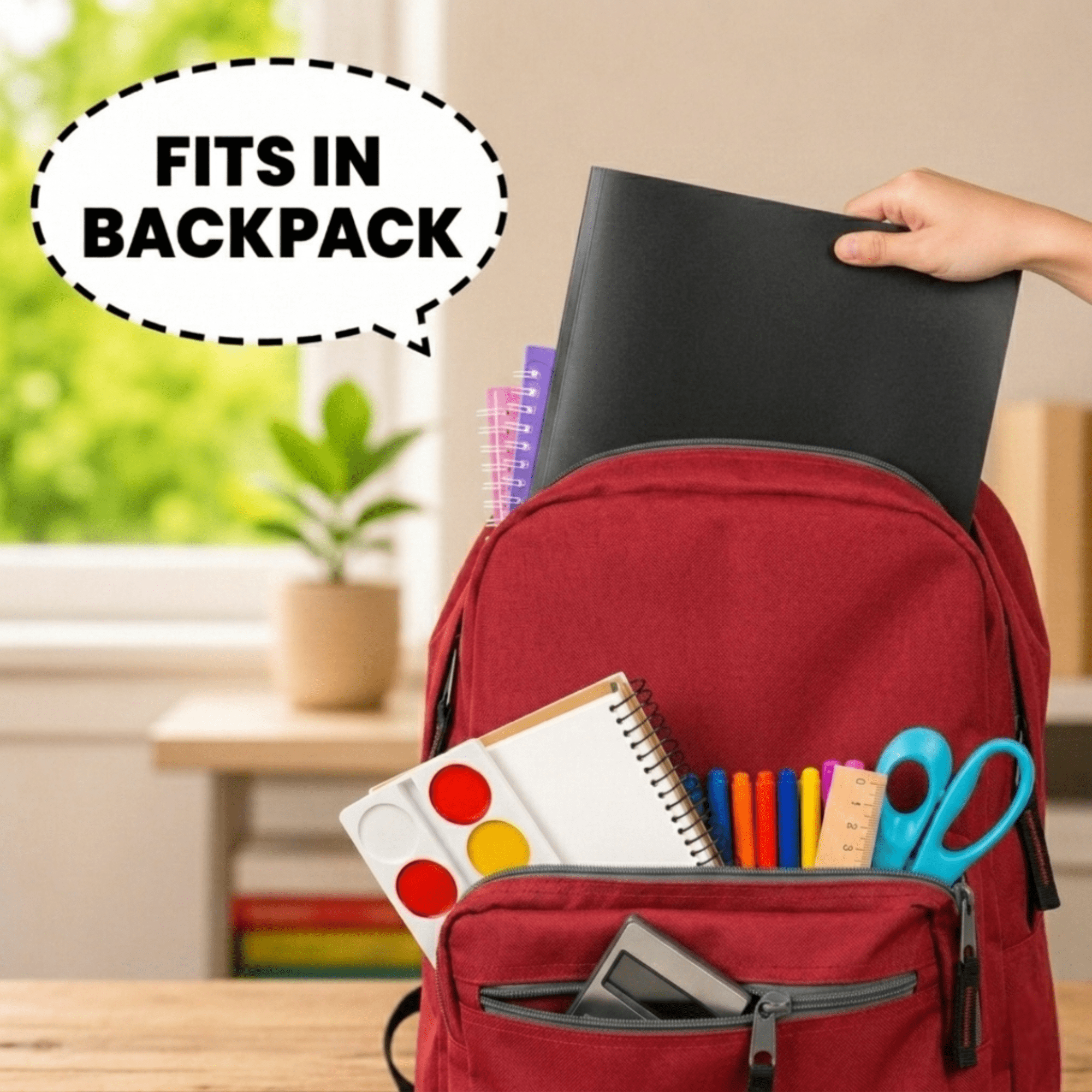 School Supply Boxes | (Black) Three Prong, Two Pocket Folders | 10 Pack | Letter Size Folders for the Classroom & Office