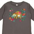 thumbnail image 4 of Inktastic Sloth Cute Girls Flowered Girls Long Sleeve Toddler T-Shirt, 4 of 5