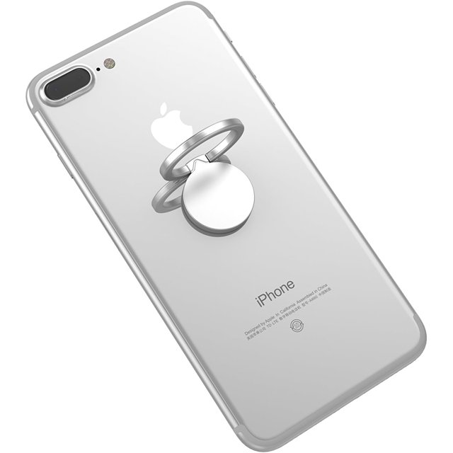 Plata 1 pieza de anillo de dedo giratorio de 360 ° para teléfono inteligente, soporte para gimnasio para dedo, soporte para teléfono, soporte para ejercicio para Apple iPhone iPad 7 8 10 X Samsung