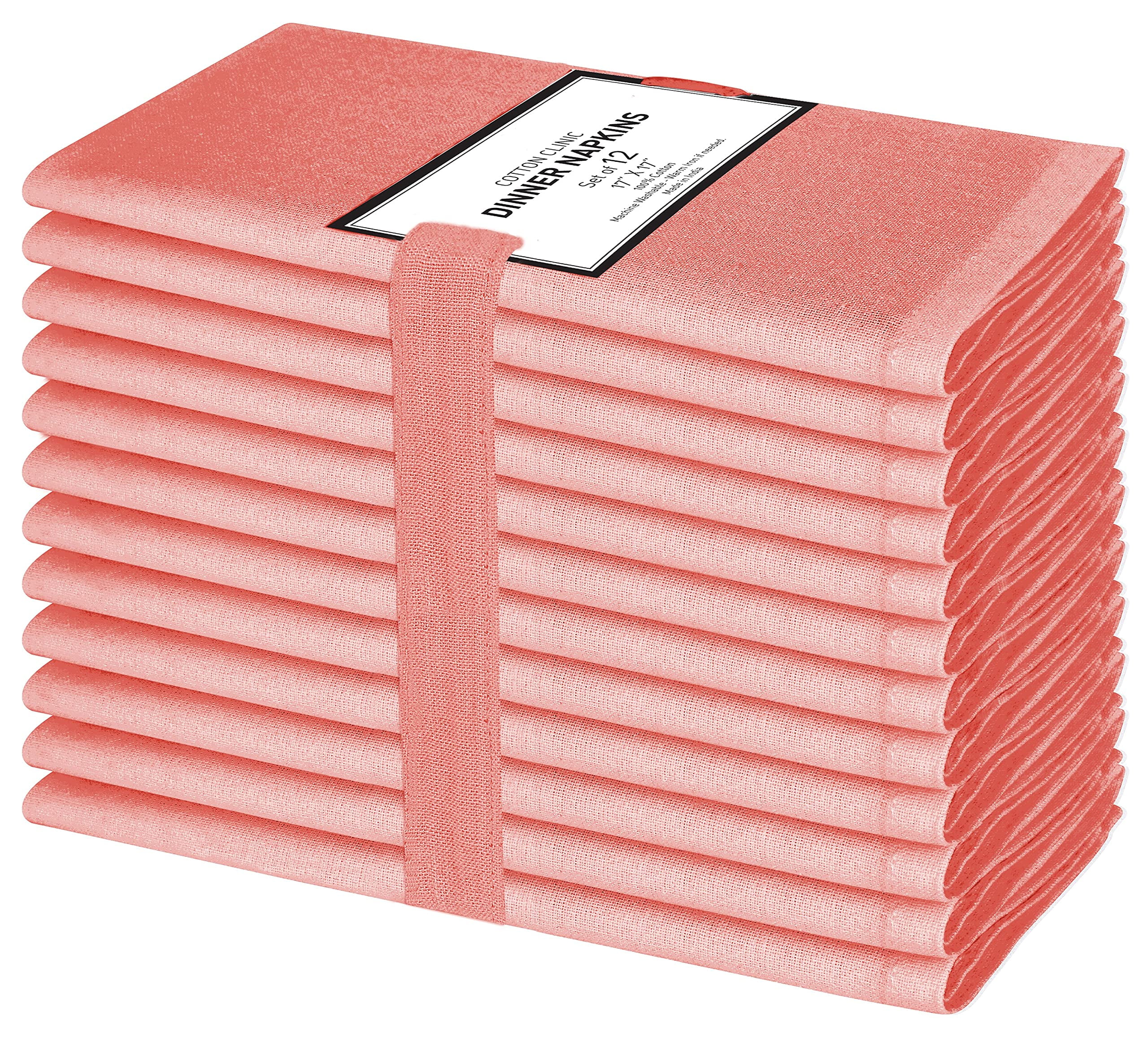 100% Cotton Clinic Dinner Napkins - Set Of 6, 17x17 Inch, Soft & Absorbent Reusable Cloth Napkins (Dark Grey)