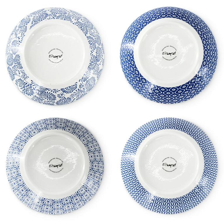 Elama Aurora 16 Piece Assorted Porcelain Double Bowl Dinnerware
