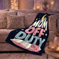 thumbnail image 5 of Mom Off Duty Sleepy Moon Stars Playful Celestial, Playful Celestial Art Scene, Warm Flannel Blanket for Home Library and Reading Nook, Celestial Art Lovers Mother's Day Gift, Celestial Home Decor, 5 of 7