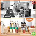 thumbnail image 3 of Spice Rack Kitchen Cabinet Organizer- 3 Tier Bamboo Expandable Display Shelf, Bamboo 3-Layer Adjustable Spice Rack, 3 of 5