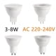 thumbnail image 2 of Foco LED GU10 GU5.3 AC220V de alta eficiencia luminosa, sin parpadeo, luz blanca cálida 3W-8W, puede reemplazar la lámpara halógena de 20W 50W, 2 of 4