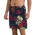 thumbnail image 2 of Disketp Men'S Swim Trunks Hawaiian Breathable Surf Beach Swimsuits Mesh Lining Beach Shorts With Pockets-Roses Skulls, 2 of 9