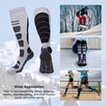thumbnail image 4 of 3 pair VisBeaut Wool Ski Socks, Thermal Long Socks For Snowboard, Snow, Winter, Hunting, 4 of 5