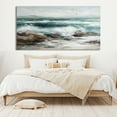 thumbnail image 2 of Ocean Serenity Abstract Oil Painting White Wave Textured Artwork Sky and Sea Canvas Large Coastal Wall Art for Living Room,Unstretched,Frameless,(102*204cm)40*80Inches, 2 of 5