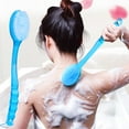 thumbnail image 6 of 1 Pc Bath Brush with Bristles, Long Handle Bath Body Brush Long Handle Back Shower Brush Exfoliating Back for Exfoliating Back, Body, and Feet, Bath and Shower Scrubber, 2.76x14.57 Inch, Blue, 6 of 9