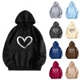 thumbnail image 2 of Utoimkio 2025 Graphic Hoodies for Women Cute Pullover Long Sleeve Sweatshirts for Women Loose Fit Heart Printed Hooded Tops with Pockets Fall Winter Clothes, 2 of 3