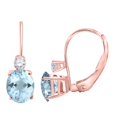 thumbnail image 2 of MauliJewels Earrings for Women 2.7 Carat 8x6 Oval Shape Gemstone And Diamond Leverback Earrings Carat 14K Rose Gold 4 Prong-Setting, 2 of 4