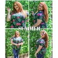thumbnail image 4 of CASSIE LIZ Plus Size Tops 3X Summer Short Sleeve Hawaiian Shirts Womens Green Leaf Blouses Cute Ladies V Neck Tee Tunic Dressy Pullover 3XL 22W 24W, 4 of 6