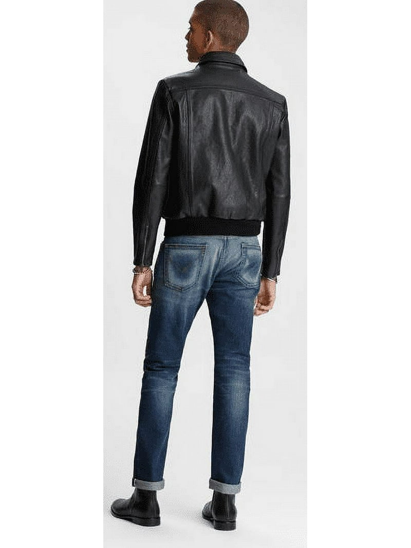 John Varvatos BLACK Regular Fit Leather Jacket, US 2X-Large