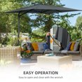 thumbnail image 4 of Outsunny Parasol Déporté de 8 Pi pour Terrasse avec Clé, Gris, 4 of 10
