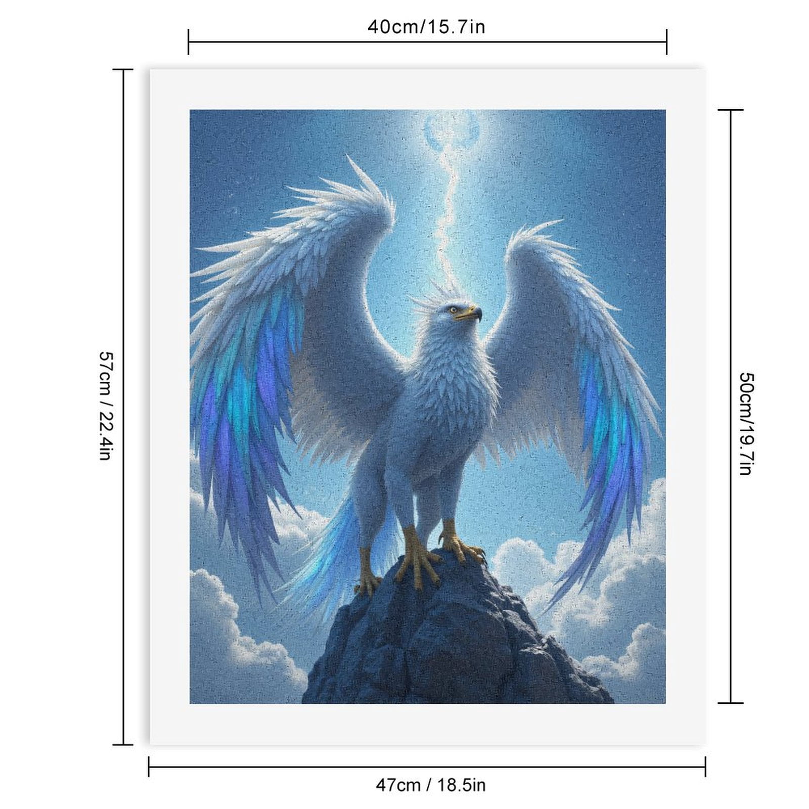 Paint By Numbers Kit for Adults Beginner - DIY White Majestic Bird On Rock Canvas Painting Kits for Adults, Frameless Paint By Number for Adults for Home Wall Decor 16x20 Inch