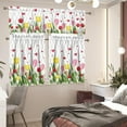 thumbnail image 3 of Tulip Flower Kitchen Curtain and Valances Set for Windows Treatment Holiday Decor Curtains Gifts Short Curtain 36 Inch Rod Pocket Window Panels, 3 of 5