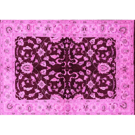Ahgly Company Indoor Rectangle Oriental Pink Industrial Area Rugs, 2' x 3'