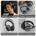 thumbnail image 3 of Firsting Wireless Bluetooth Gaming Headsets Light-Emitting Ultra-Long Life Mobile Headphones, Black, 3 of 10